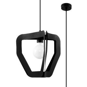 Lampa wisząca SOLLUX TRES czarna 1xLED wys.130cm