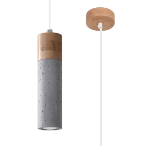 Lampa wisząca SOLLUX ZANE 1 szara wys.120cm