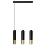 Lampa wisząca SOLLUX LOOPEZ 3L czarna/złota 3xGU10 wys.90cm