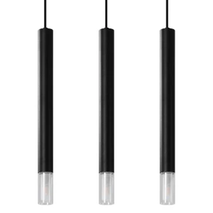 Lampa wisząca SOLLUX WEZYR 3 czarna wys.120cm