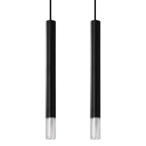 Lampa wisząca SOLLUX WEZYR 2 czarna wys.120cm