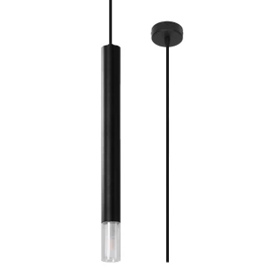 Lampa wisząca SOLLUX WEZYR 1 czarna wys.120cm