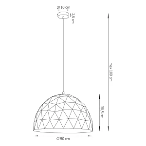 Lampa wisząca Sigma DIAMENT L biały/złoty