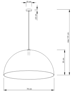 Lampa wisząca Sigma Sfera 70 biały/miedź