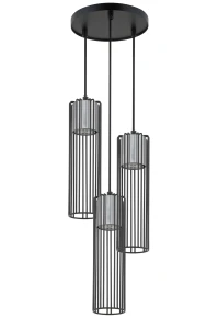 Lampa wisząca Sigma 33457 FOBIA 3 czarny/srebrny