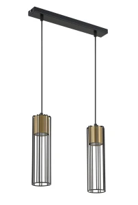 Lampa wisząca Sigma FOBIA 2 prosty czarny/złoty