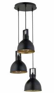 Lampa wisząca Sigma MARS 3 czarny/złoty