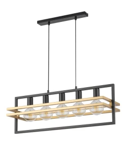 Lampa wisząca Sigma MERCI 5 czarny złoty