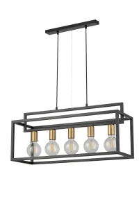 Lampa wisząca Sigma VIGO 5 czarny/złoty