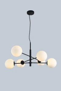 Lampa wisząca OVIEDO 6 BK/BK czarna 6xG9 wys.150cm