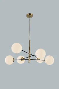 Lampa wisząca OVIEDO 6 GO/BK złota 6xG9 wys.150cm