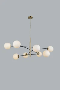 Lampa wisząca OVIEDO 8 GO/BK złota 8xG9 wys.154cm