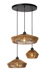 Lampa wisząca Lucide YUNKAI 10413/03/72 drewniany, czarny