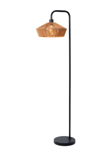 Lampa podłogowa Lucide YUNKAI 10713/28/72 drewniany, czarny