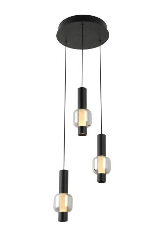 Lampa wisząca Aviano RONDA czarny / klosz dymiony 6224-0310