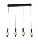 Lampa wisząca Aviano RONDA czarny / klosz dymiony 7224-0410