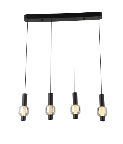 Lampa wisząca Aviano RONDA czarny / klosz dymiony 7224-0410