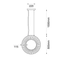 Lampa wisząca pionowa NEXO Z1 czerwona terakota średnica 50 cm 4000K