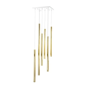 Lampa wisząca Antigo Akadi 8 Mosiądz polerowany-biała (700 mm) 8892