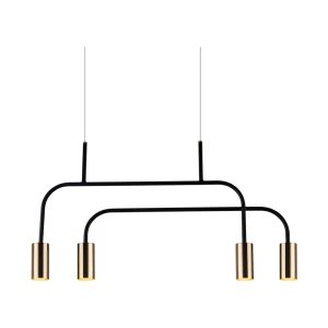 Lampa wisząca Antigo Vai 4 Mosiądz polerowany-czarna (580 mm) 8839