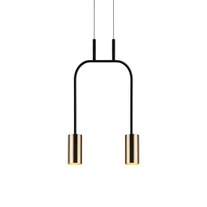 Lampa wisząca Antigo Vai 2 Krótka Mosiądz polerowany-czarna (305 mm) 8841