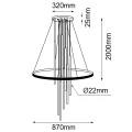 Lampa wisząca Antigo Luna Mosiądz mat-czarna 3000K 5215