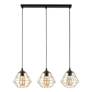 Lampa wisząca 4642 TK Lighting DIAMOND new czarny/złoty 3 Listwa