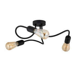 Lampa sufitowa 4407 TK Lighting WAVE czarny 3 E27