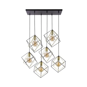 Lampa wisząca 2779 TK Lighting ALAMBRE 6 Pł Cz/Zł