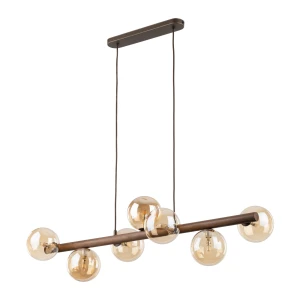 Lampa wisząca 11096 TK Lighting ESTERA wood orzech Bursztyn 7xG9