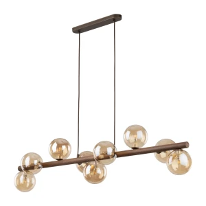 Lampa wisząca 11097 TK Lighting ESTERA wood orzech Bursztyn 9xG9