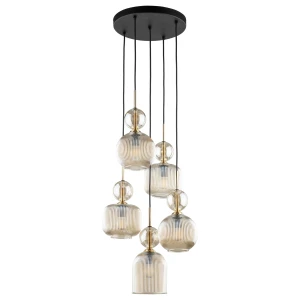 Lampa wisząca 11043 TK Lighting SOPHIA cognac 5xe14