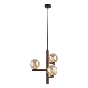 Lampa wisząca 11095 TK Lighting ESTERA wood orzech Bursztyn 3xG9