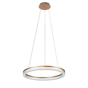 Lampa wisząca Light Prestige MIDWAY Cristal Triangle złoto transparentna LED CCT