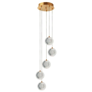 Lampa wisząca Light Prestige BRILLANT 5 złota LED CCT