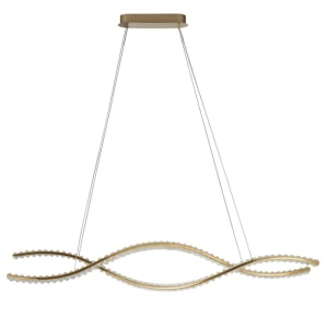 Lampa wisząca podłużna SPARK WAVES PENDANT 120cm CCT DIMM + REMOTE CONTROL Złoty MODEL: AZ6563