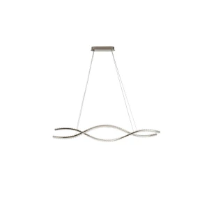 Lampa wisząca podłużna SPARK WAVES PENDANT 150cm CCT DIMM + REMOTE CONTROL Chrom 