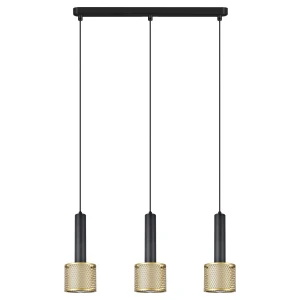 Lampa wisząca AMO czarno-złota 3xE27