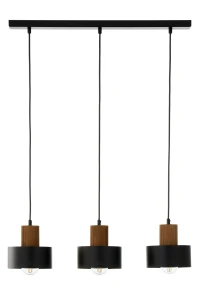Lampa wisząca Sigma RIF 41862 wood 3 czarny/jasny brązowy