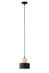 Lampa wisząca Sigma RIF 41863 wood 1 s czarny/drewno naturalne