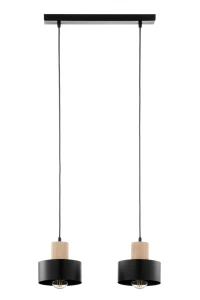 Lampa wisząca Sigma RIF 41866 wood 2 czarny/drewno naturalne