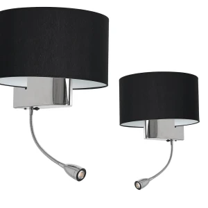 Kinkiet CASINO BLACK/CHROME 1xE27 + 1W LED Milagro ML6378