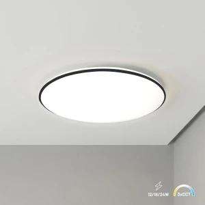 Plafon HUGO 12-18-24W 3CCT IP54 Czarny 12-18-24W LED Milagro ML2564