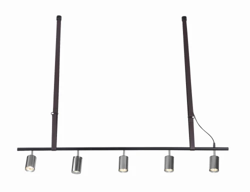 Lampa wisząca BIRAM czarna/chrom 5xGU10 wys.160cm