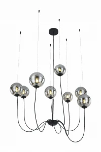 Lampa wisząca Azzardo CONFLUX czarna 8xG9 wys.130cm