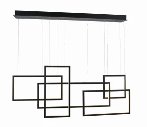 Lampa wisząca Azzardo QUADRATUS czarna 1 LED czarna wys.160cm