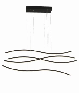 Lampa wisząca Azzardo WAVES czarna LED 1 LED czarna wys.160cm