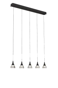 Lampa wisząca Azzardo DALMATIA czarna 5xLED wys.170cm