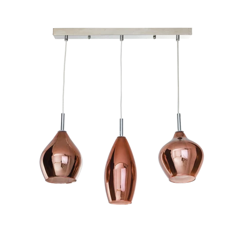 Lampa wisząca AMBER MILANO miedziana 3xG9 wys.130cm