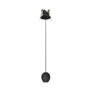 Lampa wisząca Azzardo podtynkowa OVUM PENDANT DOWNLIGHT czarna 1xLED wys.150cm